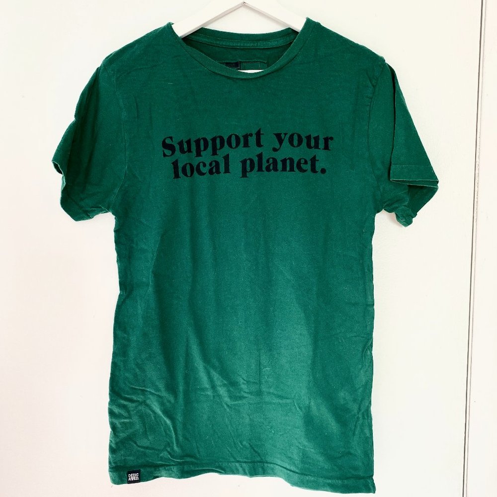 Dedicated 'Support Your Local Planet' Eco-Friendly Organic Cotton T-Shirt